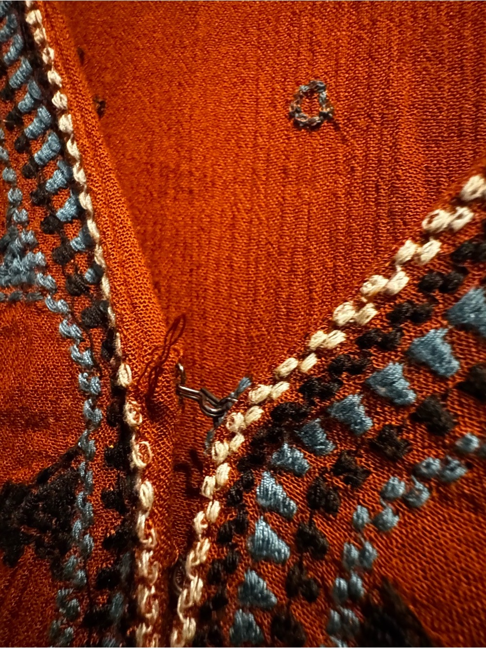 Free People Rust Embroidered Boho Mini Dress Size Small - Picture 11 of 13
